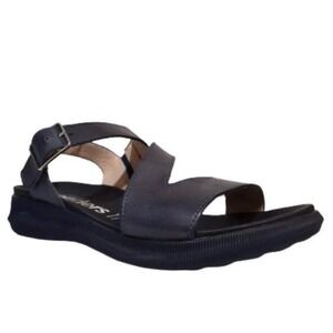 Wonders C-5605 Blue Baltic Leather Sandals Made In Spain Size 38 Comfort Coastal